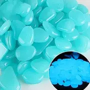 HQSGDMN 500pcs Glowing Rubble Garden Stones Glow in The Dark Rocks Cobble for Outdoor Indoor Decoration Yards Lawns Walkway Decorative(Blue 1)