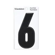 Sandleford 85mm Black Cut Out Self Adhesive House Number 6