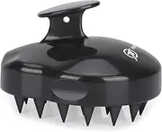 Hair Scalp Massager Shampoo Brush, FReatech [Wet & Dry] Manual Head Scalp Massage Brush, Soft Silicone Bristles Care for The Scalp, Exfoliate and Remove Dandruff, Promote Hair Growth - Black