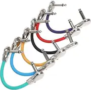 Kisangel 6pcs Guitar Patch Cable Effector Connection Cords Durable Core for Tight Spaces Stable Sound Transmission for Electric Guitar Effects