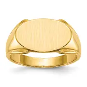 14K Yellow Gold 10.5x17.0mm Closed Back Men's Signet Ring
