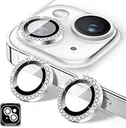 Kucheed Diamond Camera Lens Protector for iPhone 12/iPhone 12 Mini, Bling Tempered Glass Camera Cover, Individual Automatic Alignment Metal Rings, Glitter 9H Phone Lens Cover Film Sticker