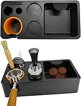 Espresso Coffee Knock Box Organizer for Storage 51 54 58mm Portafilter Holder Distributor Tamper Puck Screen, Detachable Dump Bin Coffee Accessories Container for Coffee Bar Tamping Station Base Stand