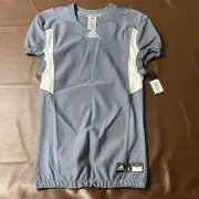 Adidas Football Jersey Mens Medium Grey White Techfit Hyped Climalite