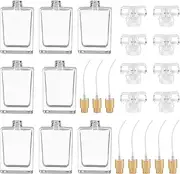 Enenes 8 Pack 30ml/1Oz Refillable Glass Perfume Bottles - Premium Square Gold Atomizer Spray Bottles, Leak-Proof Portable Empty Perfume Containers for Travel, Purse, Gym & Home Office Use