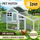 I.Pet Chicken Coop Rabbit Hutch Large House Run Cage Wooden Outdoor Bunny Coops