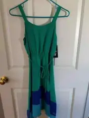 2-HIP Shark Bite Green/Blue Summer Dress for Girl Size 14 NWT $58