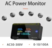 AC 50-300V Display Digital Power Energy Temp Meter Ammeter Voltmeter 0-10A NEW