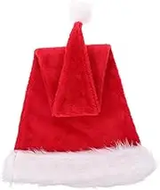Xmas Gnome Hats Plush Red Santa Hat Adult Size Velvet Merry Christmas Hat for Holiday Events Photo Props