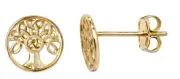9ct Yellow Gold Tree of life Studs