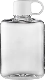 Interactive Slim Water Bottle, Flat Travel Flask, 360 ml Leakproof Design, Lightweight Square Cup, Reusable Aqua Jar, Ideal for Gym, Purse, and Outdoor Trip 21.59 x 38.1 Inches