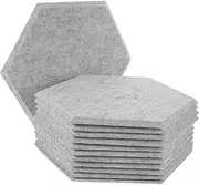 COMNESTBI 12Pcs Acoustic Absorption Panel Grey Sound Insulation Board for Noise Reduction Homes Offices Durable Felt Material