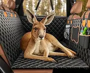 Hard Bottom Dog Car Seat Cover - Dog Car Seat Extender, Pet Car Hammock, Dog Car Hammock Waterproof with 220KG Load, Dog Car Seat Protector for Back Seat with Mesh Window for Cars＆Trucks＆SUVs
