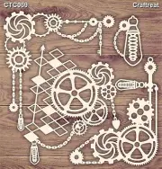 Steampunk Chipboard Embellishments for Card Making and Scrapbooking - Steampu...