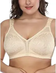 [Deyllo] Women's Full Figure Comfort Wire Free Minimizer Support Bra
