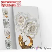 Paint By Numbers Kit Flowers Abstract Beginner Adult Framed Acrylic Wall DIY Art
