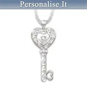 Granddaughter Personalised Engraved Diamond Pendant Necklace