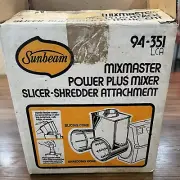 NEW Vintage Sunbeam Mixmaster Power Plus Mixer Slicer Shredder Attachment 94-351