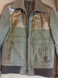 在飛比找Yahoo!奇摩拍賣優惠-Dior Homme黑灰混紡舖棉外套