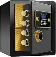 Electronic Digital Safe Box Keypad Lock Home Security Office Hotel Jewelry Money Safety Box with Adjustable Space for Cash, Jewellery, Documents, Medicine and Electronics Black