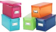 Whitmor Plastic Storage Boxes, Set of 5, Assorted Colors
