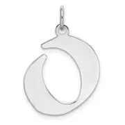 Sterling Silver Rhodium-Plated Artisan Block Letter O Initial Charm