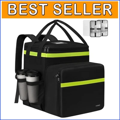 XX-Large Insulated Food Delivery Backpack with 7 Cup Holders for Safe Deliveries