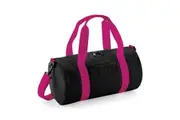 Bagbase Mini Barrel Bag (Black/Fuchsia) (One Size)
