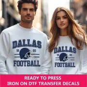 Dallas Retro Style Iron On Transfer, Ready to Press DTF Transfer