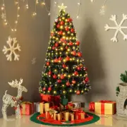 Christmas Tree Artificial Fibre Optic Tree 180cm 6ft LED Light Animated Light Up
