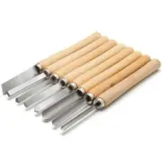 8pc Wood Lathe Chisel Turning Tool set Woodworking Gouge Skew Parting Spearpoint