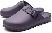 [ERLINGO] Mens Womens Garden Clogs, Slip on Mules Sandal Casual Beach Mule Clogs Ladies Comfort Flat Nurse Shoes Backless Kitchen Garden Slippers Soft Wide Fit Sandals