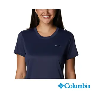 Columbia 哥倫比亞 女款-Columbia Hike 快排短袖上衣-深藍UAR98050NY