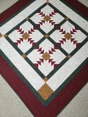 "Holly Goose" Handmade Throw, Whimsical Fabrics, 100% Cotton, Machine Quilted