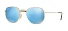 Ray-Ban HEXAGONAL METAL RB 3548N Gold/Blue Flash (001/9O) Sunglasses