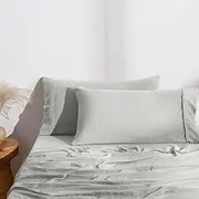 Dreamaker Superfine Washed Microfiber King Pillowcase Super Soft Microfibre All Season Breathable and Warm Wrinkle Resistant Machine Washable - Twin Pack Dove Grey
