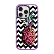 iPhone 16 Pro Impact Case MagSafe Compatible Party Pineapple Chevron