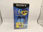 NEW SEALED PREMIUM GRADE SONY 6 HOURS T-120VL VHS 4 PACK VCR TAPES CASSETTES