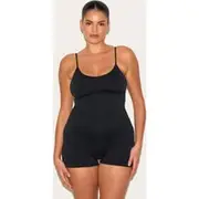 Black Seam Shapewear Unitard, Black