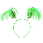 Green Ponytail Headbopper with Tinsel