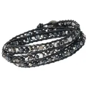 Solid Oak Black Magic Beaded Wrap Bracelet Beading Kit