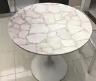 White Quartz Stone Coffee Table Top, Modern Agate Quartz Stone Home Decor