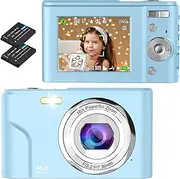 Digital Camera, Bofypoo Autofocus Digital Camera 48MP with 32Gb Card FHD 1080P Vlogging Camera with 16X Digital Zoom, Portable Mini Camera for Teens,Kids,Adult,Beginners（Blue）