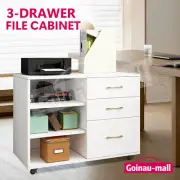 3 Drawer File Cabinet Office Filing Storage Rolling Lateral Document Organiser