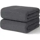 2 Pack Bath Towel Set Waffle Bath Towel Set Microfiber Super Soft Highly Abso...