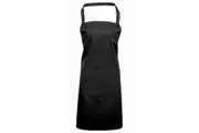 Premier Ladies/Womens Colours Bip Apron With Pocket / Workwear (Black) (One Size)