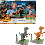 Jurassic World Dominion Rock ‘Em Sock ‘Em Robots Blue vs Atrociraptor Game with Battling Raptors, Toy Gift and Collectible for Dinosaur Fans