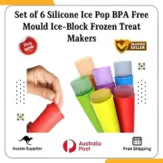 6 Silicone Ice Pop BPA Free Mould Ice-Block Frozen Treat Makers