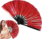[Generic] Popping Fans | Foldable Fan - Large Folding Chinese Japanese Kung Fu Tai Chi Handheld Prop for Men Women for Party Dance Performance
