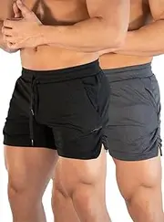 [COIBQRNER] Men's Gym Running Shorts 3" Breathable Lightweight Athletic Sport Shorts Training Workout Shorts with Pockets
